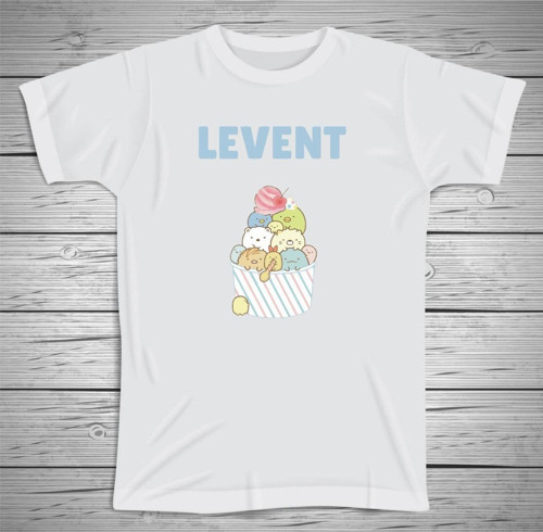 Penguen Karakterli Çocuklara Özel İsim Baskılı Tshirt , Micro Polyester Terletmez Kumaş