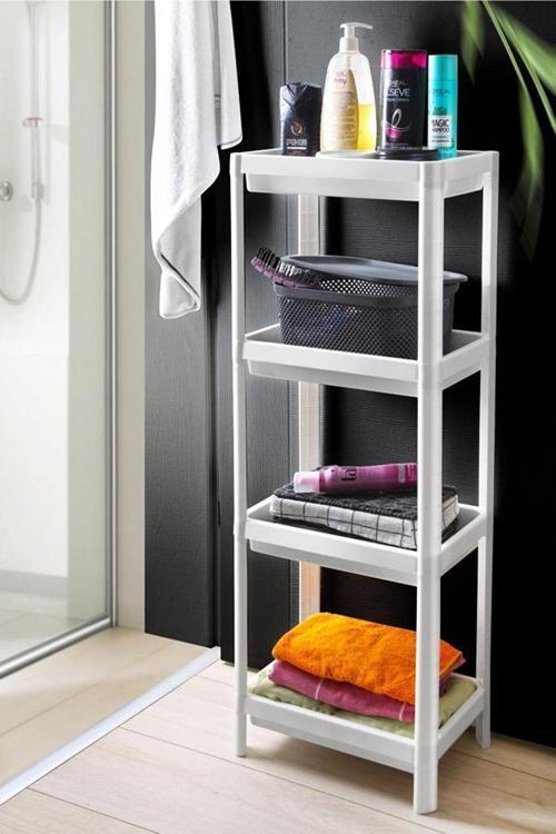 Beyaz Banyo Rafı, Organizer Raf, Çok Kullanışlı Raf Ünitesi