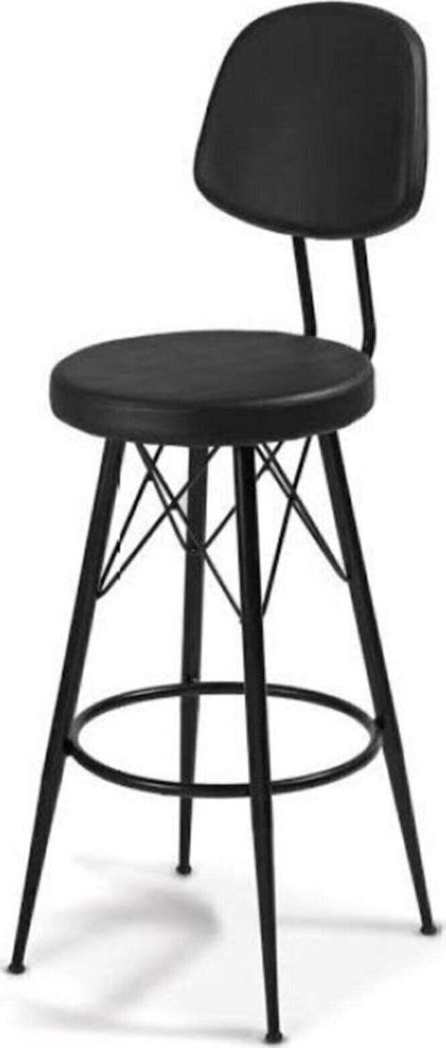 1 Adet 75Cm Metal Ayaklı Deri Eyfel Bar Sandalyesi Taburesi Sc001