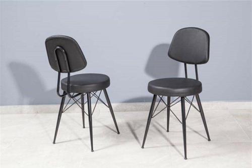 4 Adet 45Cm Metal Ayaklı Deri Eyfel Bar Sandalyesi Taburesi Sc006