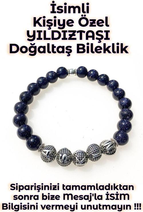 - İsimli - Kişiye Özel - Yıldıztaşı Doğaltaş Unisex Bileklik