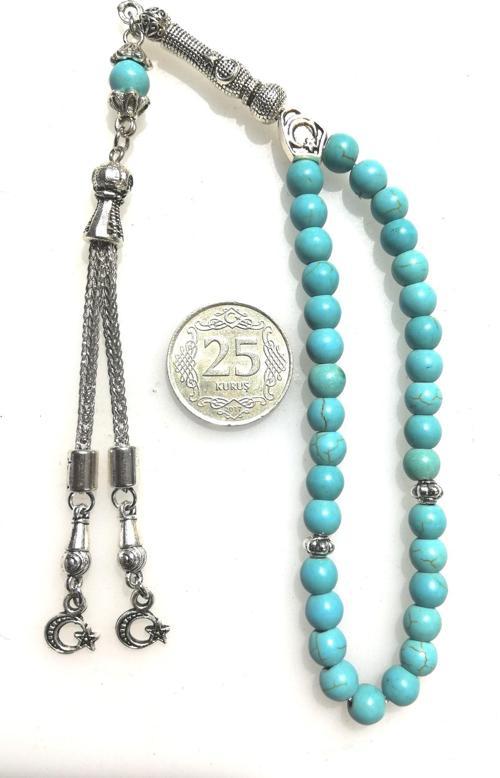 Turkuaz Firuze Doğaltaş Tesbih / Tespih - Mini Tesbih - 6 Mm