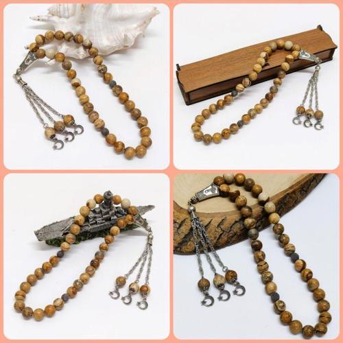 Jasper Taşı Doğal Taş Tesbih - 10 mm Küre Kesim