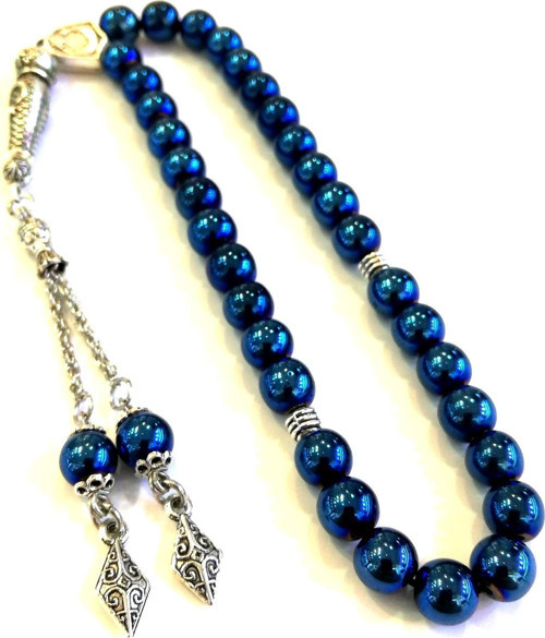 Mavi Hematit - Doğaltaş Tesbih - 8MM Küre Kesim - Fırsat Ürünü