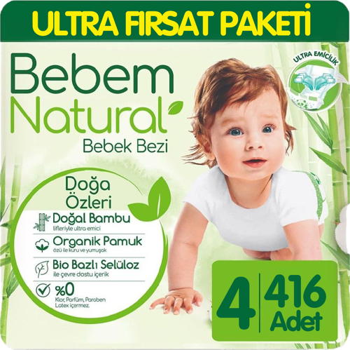 Bebek Bezi Ultra Fırsat Paketi 4 Beden 104x4 416 Adet