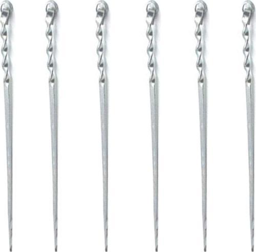 Paslanmaz Metal Burgulu Şiş 6 Adet - (1 Adet Şiş: 50 Cm)