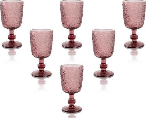 Celia 6 lı Pembe Cam Kadeh Seti