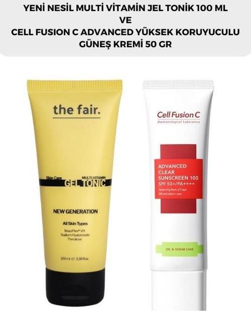 . Multi Vitamin Jel Tonik 100 ml ve Cell Fusion C Advanced Clear Güneş Kremi 50 ml