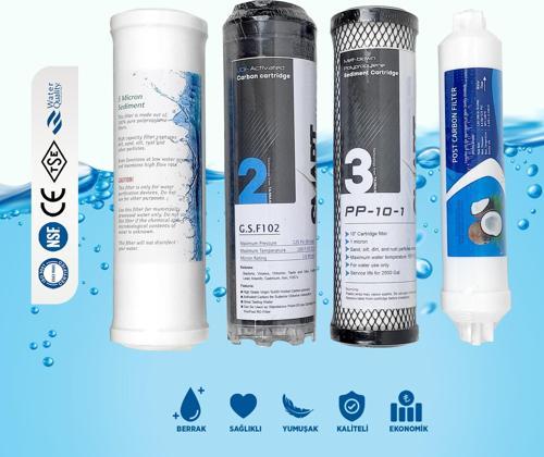 SU ARITMA CİHAZI KARTUŞLU EKONOMİK 4 LÜ FİLTRE SETİ