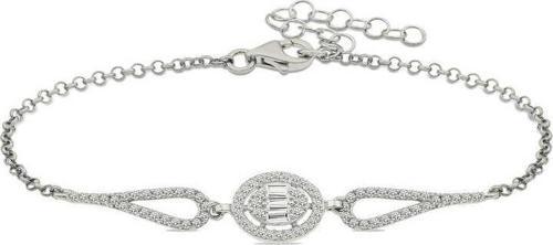 925 Ayar Gümüş Rodyum Oval Baget Bileklik
