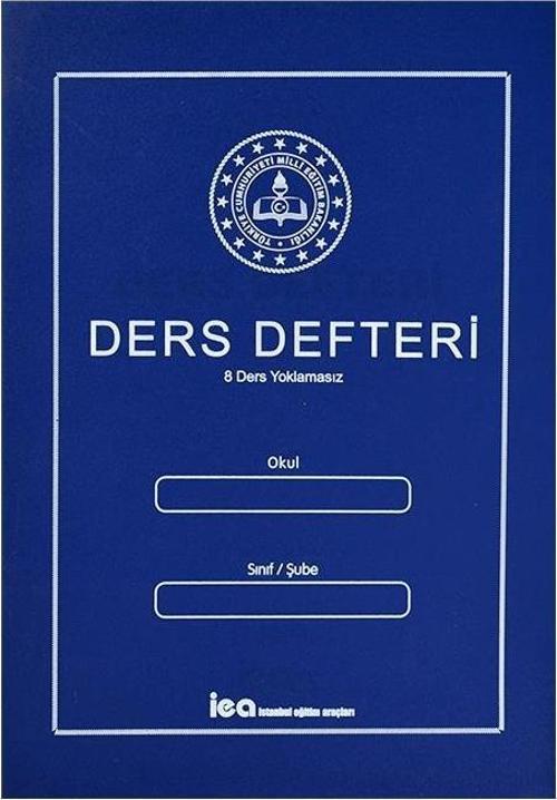 8 Ders Yoklamasız Ders Defteri Lacivert Plastik Kapaklı