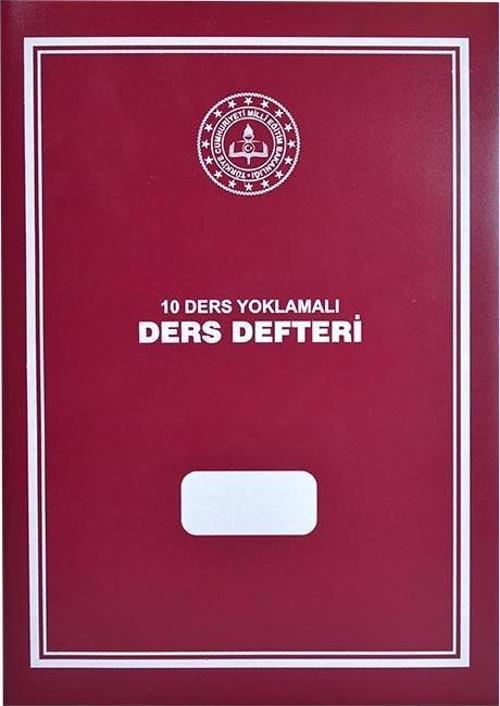  10 Ders Yoklamalı Ders Defteri 28x41 Kırmızı Plastik Kapak
