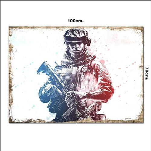 Ahşap Tablo Battlefield 3 70*100Cm