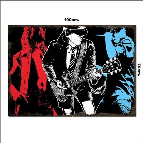 Ahşap Tablo Ac/Dc Thunderstruck Görseli 70*100Cm