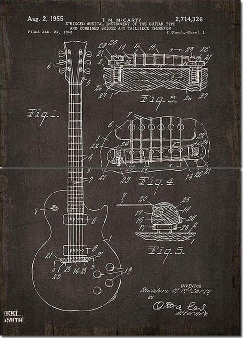 Ahşap Tablo Agşap Tablo Eski Gitarın Grafik Tasarımı Görseli Tasarım Mdf Tablo