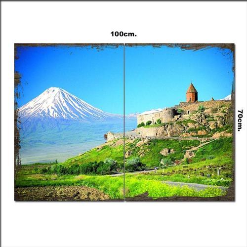 Ahşap Tablo Ağrı Dağı 70*100Cm
