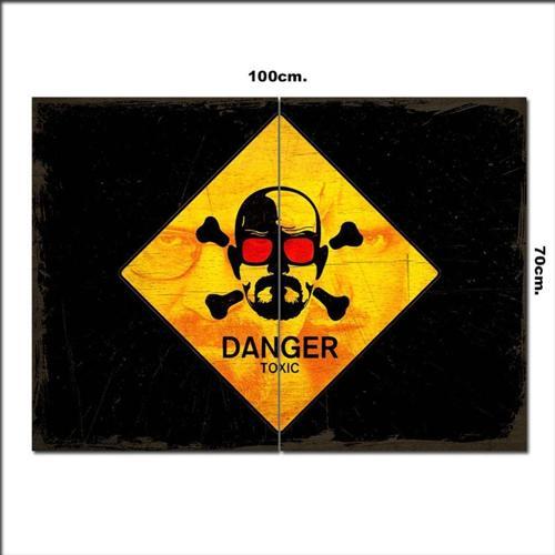 Ahşap Tablo Danger Toxic Şekilli 70*100Cm