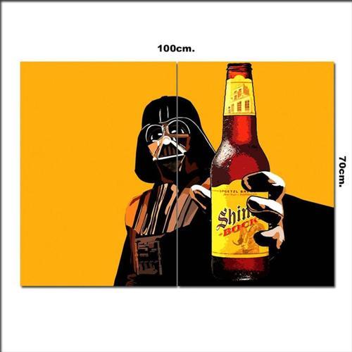 Ahşap Tablo Darth Vader Ve İçki 70*100Cm