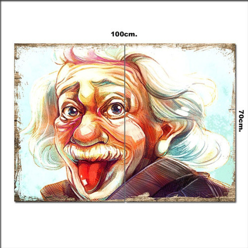Ahşap Tablo Albert Einstein 70*100Cm