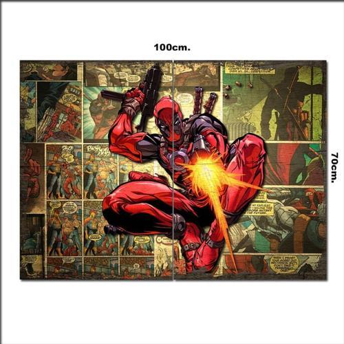 Ahşap Tablo Deadpool Çizgi Roman Şekilli 70*100Cm