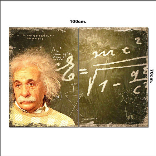 Ahşap Tablo Albert Einstein E=Mc2 70*100Cm