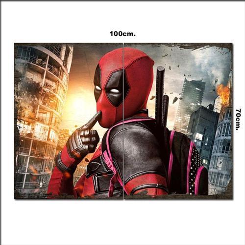 Ahşap Tablo Deadpool Film Posteri Desenli 70*100Cm