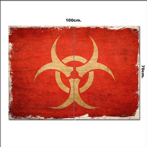 Ahşap Tablo Biohazard Sembolü Tarz 70*100Cm