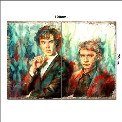 Ahşap Tablo Dedektif Sherlock Holmes 70*100Cm