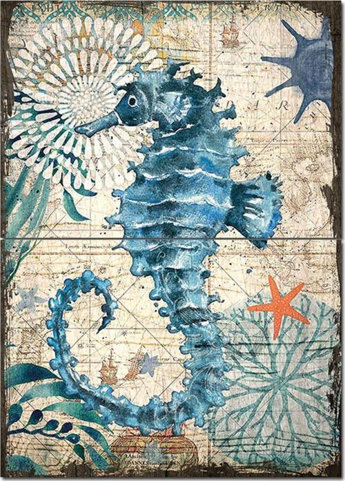 Ahşap Tablo Deniz Atı Art Mdf Poster