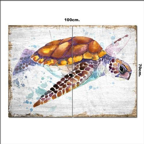 Ahşap Tablo Deniz Kaplumbağası 70*100Cm