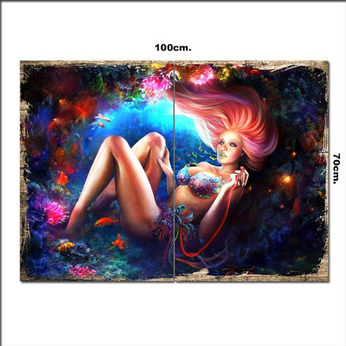 Ahşap Tablo Deniz Kızı 70*100Cm