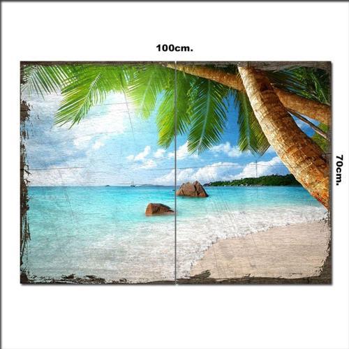 Ahşap Tablo Deniz Manzara 70*100Cm