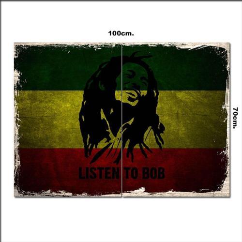 Ahşap Tablo Bob Marley Listen To Bob Afiş 70*100Cm