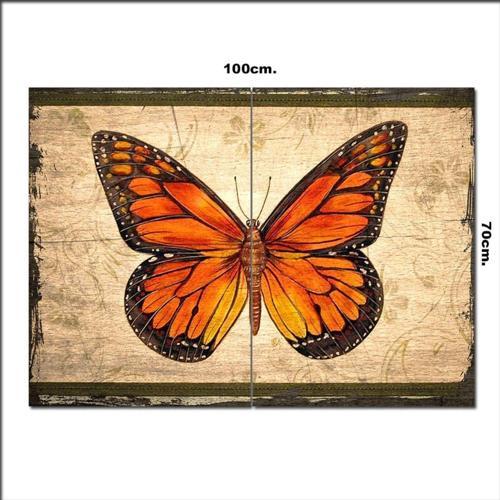 Ahşap Tablo Altın Kelebek Tarz 70*100Cm