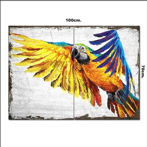 Ahşap Tablo Altın Papağan 70*100Cm