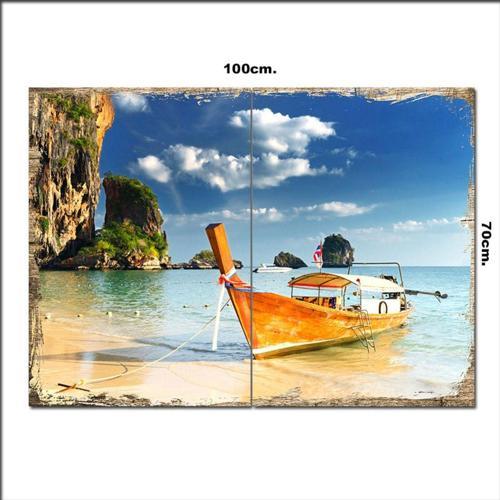 Ahşap Tablo Deniz Ve Kumsal 70*100Cm