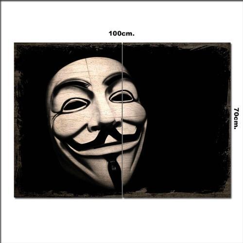 Ahşap Tablo Anonymous Baskılı 70*100Cm