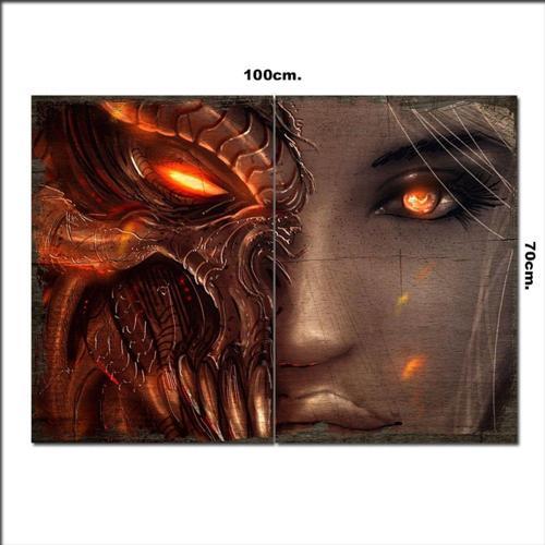 Ahşap Tablo Diablo 3,, Girl Baskılı 70*100Cm