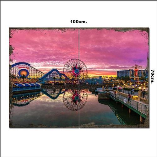 Ahşap Tablo Disney Lunapark 70*100Cm