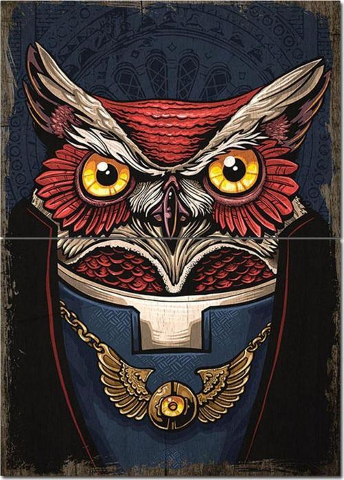 Ahşap Tablo Aristokrat Baykuş Mdf Poster