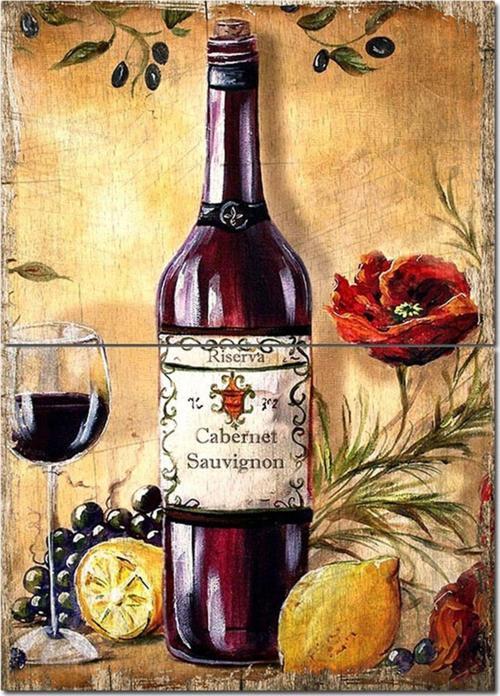 Ahşap Tablo Cabernet Sauvignon Dekoratif Ahşap Tablo