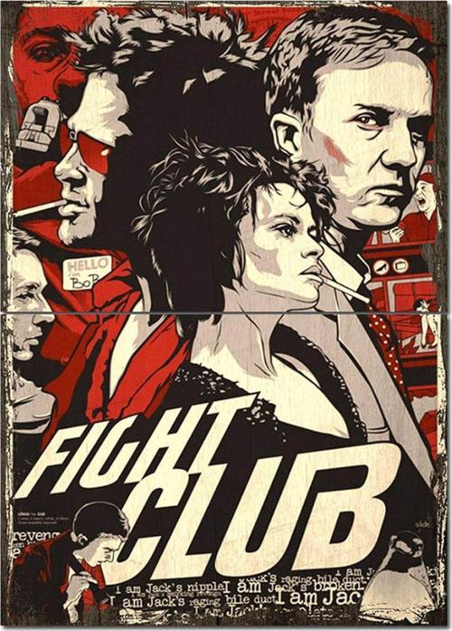 Ahşap Tablo Dövüş Kulübü Fight Club Modern Ahşap Tablo