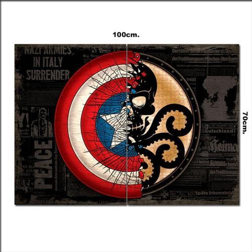 Ahşap Tablo Captain America Hydra Logo Tarz 70*100Cm
