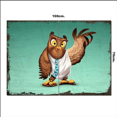 Ahşap Tablo Efsane Baykuş Desenli 70*100Cm