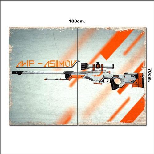 Ahşap Tablo Awp Asiimov Eskitme 70*100Cm
