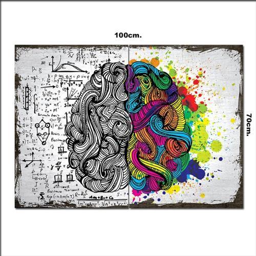 Ahşap Tablo Creative Brain Eskitme 70*100Cm