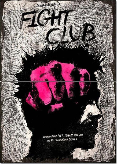 Ahşap Tablo Eski Fight Club Yumruk Afiş Görseli Model Ahşap Tablo