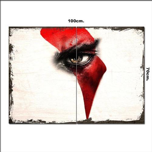 Ahşap Tablo God Of War Desenli 70*100Cm