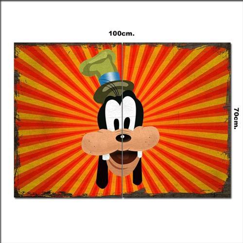 Ahşap Tablo Goofy Disney Eskitme 70*100Cm