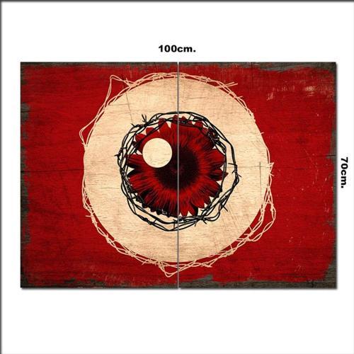 Ahşap Tablo Gözdeki Kötülük Desenli 70*100Cm